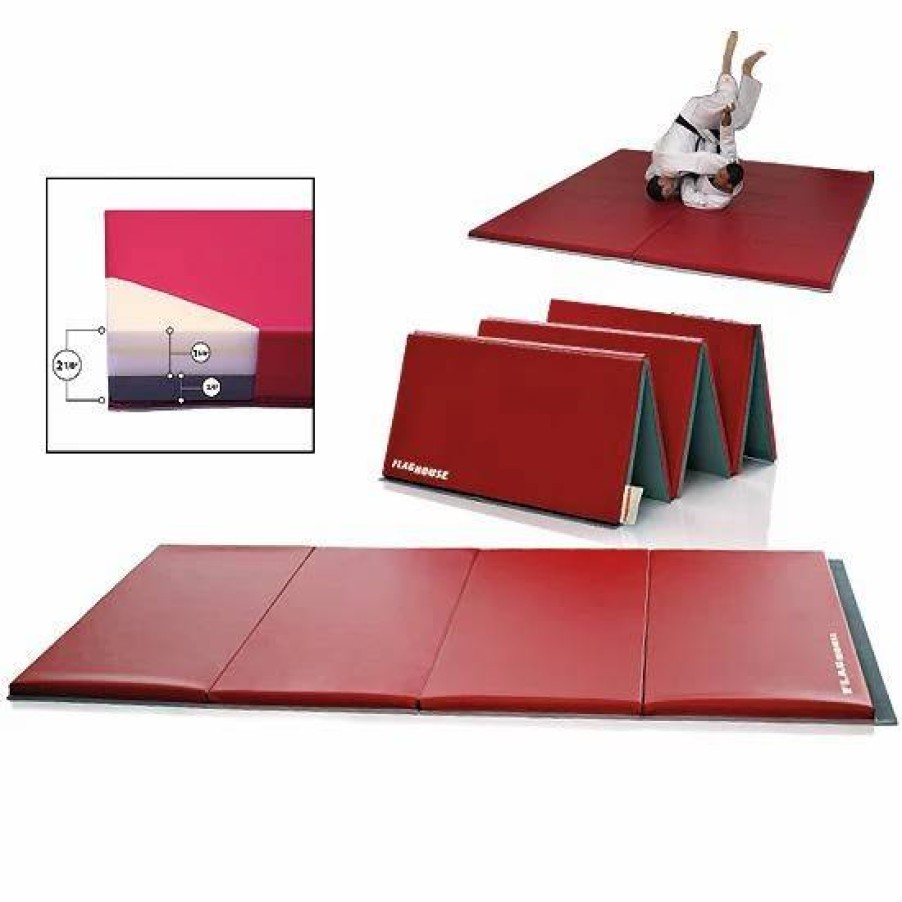 Physical Education * | Flaghouse Premium 2 1/8 -Thick Combo Mat With 4-Sided Hook & Loop Fasteners 6 X 12