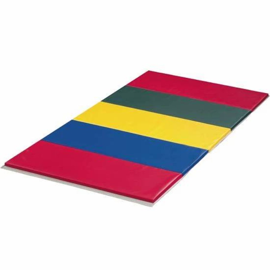 Physical Education * | Flaghouse 2 Panel 2 3/8" Thick Rainbow Instructor Mat 2 Side Hook & Loop 4 X 8