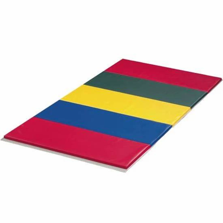 Physical Education * | Flaghouse 2 Panel 2 3/8" Thick Rainbow Instructor Mat 4 Side Hook & Loop 4 X 6